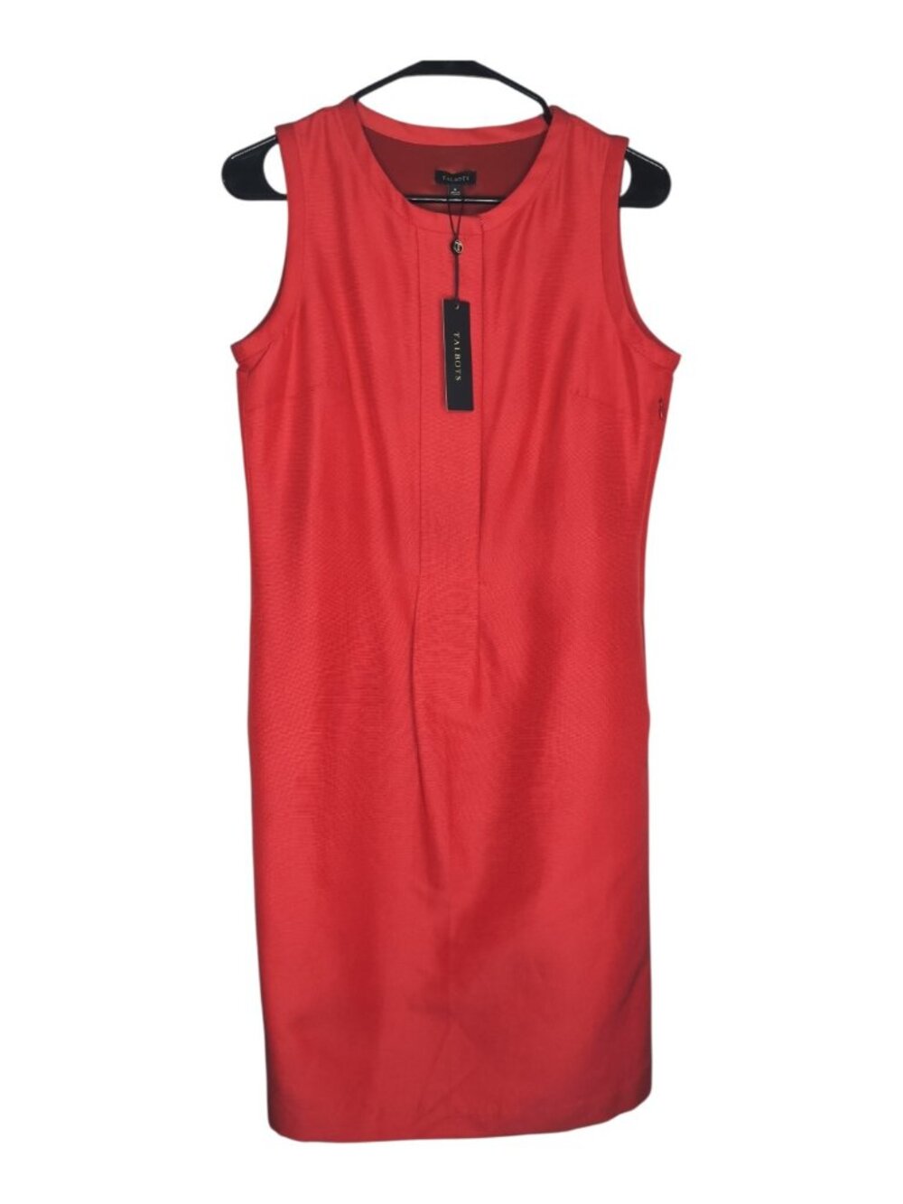 Talbots Red Silk Cotton Sheath Dress Sleeveless Career Size 6 Knee Length NWT